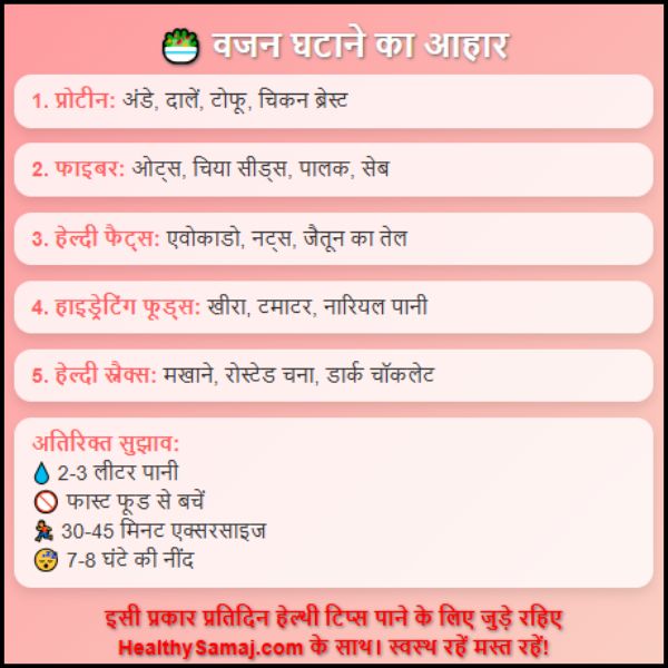 वजन घटाने के लिए स्वस्थ आहार क्या हो सकता है?