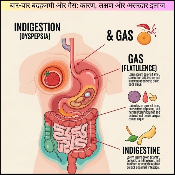 बार-बार बदहजमी और गैस: कारण, लक्षण और असरदार इलाज