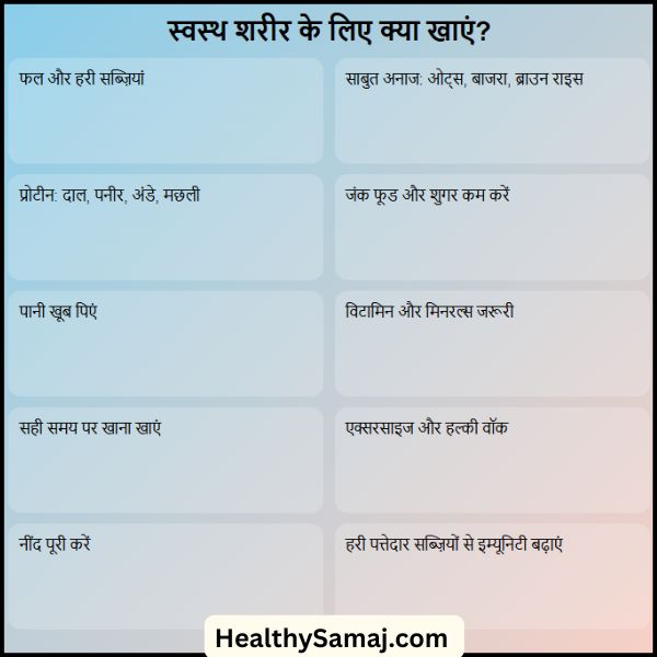 ऐसा क्या खाएं जिससे शरीर स्वस्थ रहें